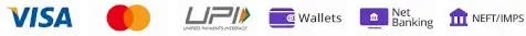 Accepted Payment Methods: Visa, MasterCard, UPI, Wallets, Net Banking, NEFT/IMPS